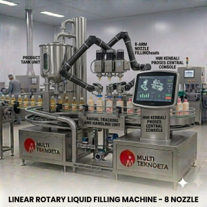 Linear Rotary Liquid Filling Machine 8 Nozzle
